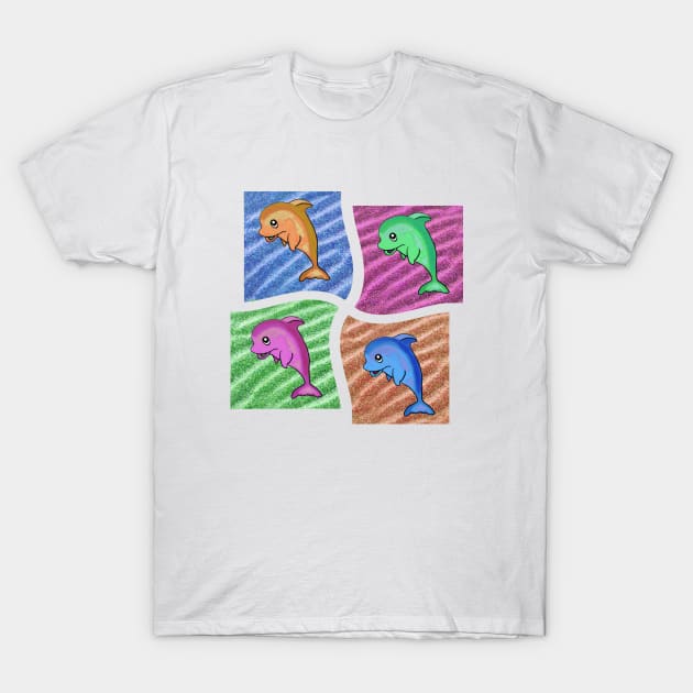 Pop Art Dolphins T-Shirt by KissedbyNature